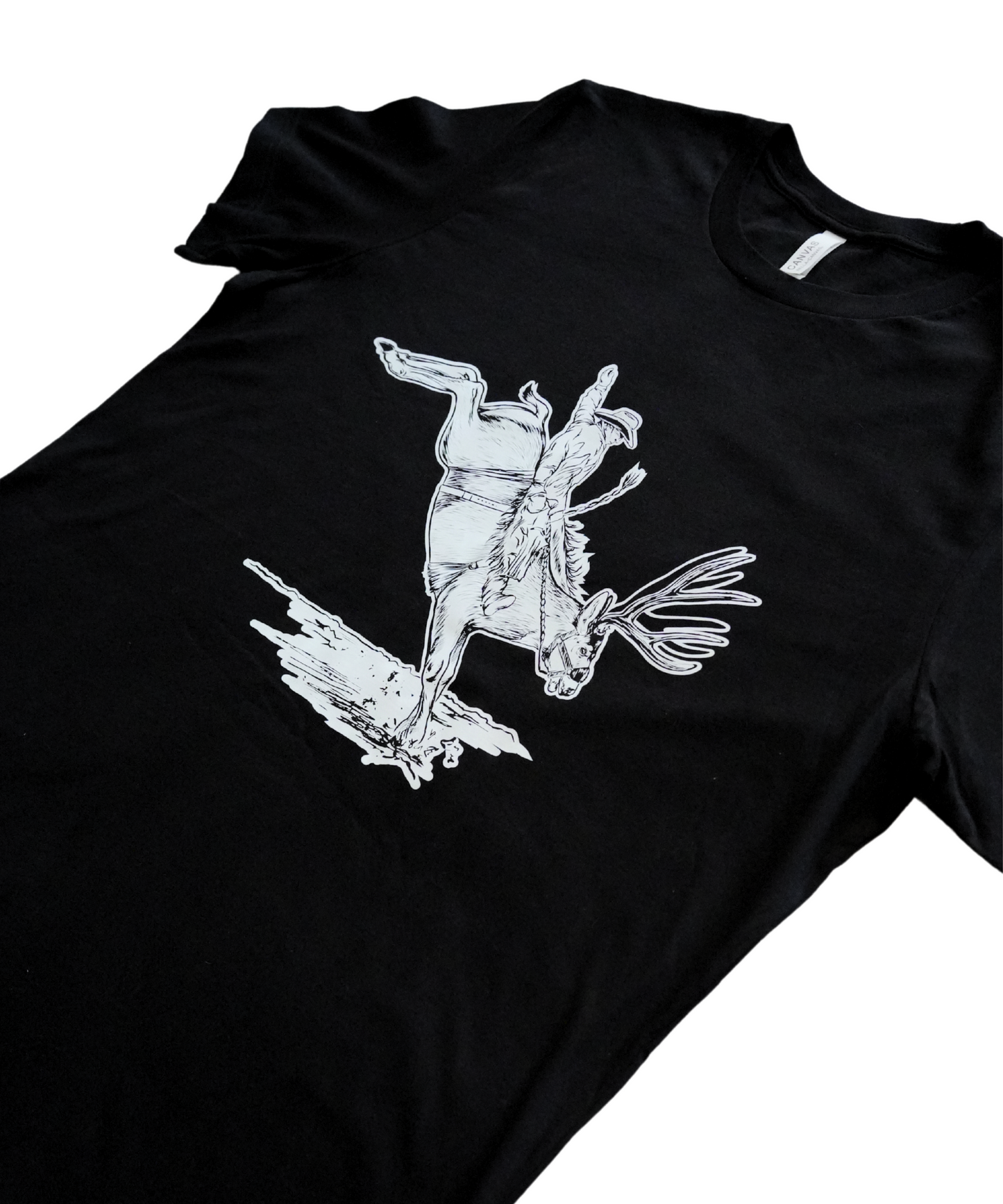 Bucking Mule Deer Buck Short Sleeve